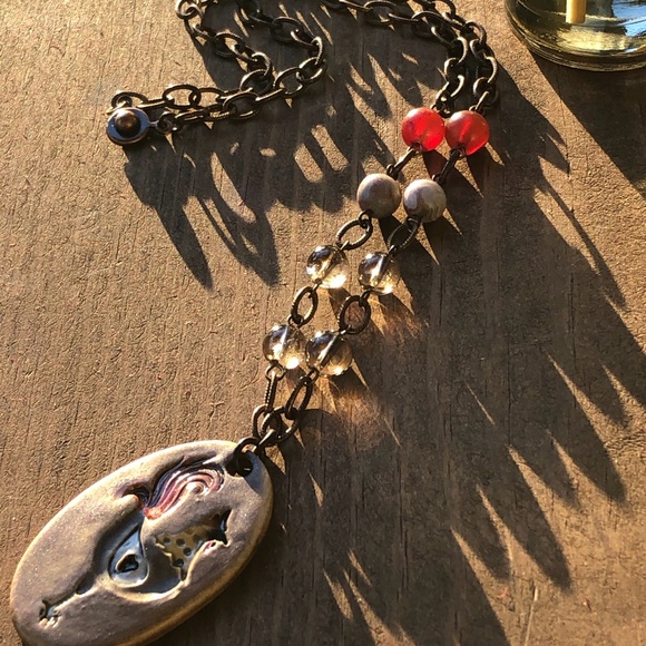 Rooster Gemstone Necklace - Picture 2 of 3